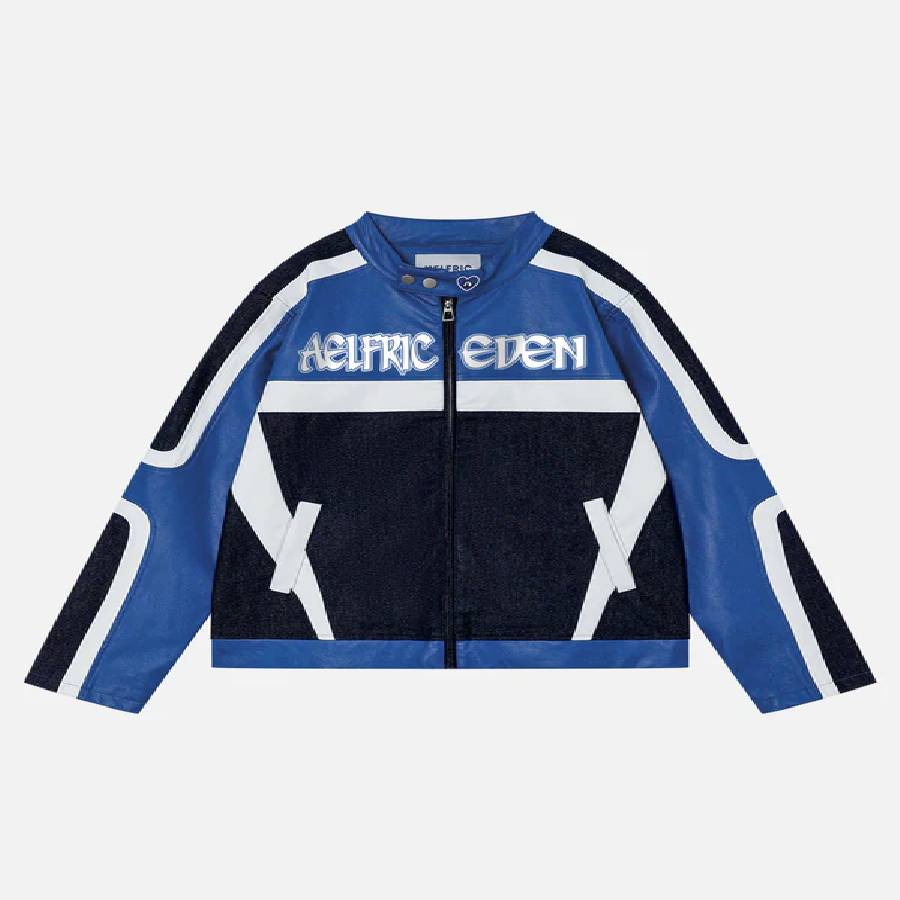 Aelfric Eden Denim Faux Leather Patchwork Jacket