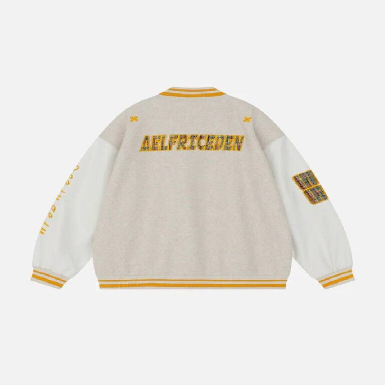 Aelfric Eden Plaid Embroidery Varsity Jacket