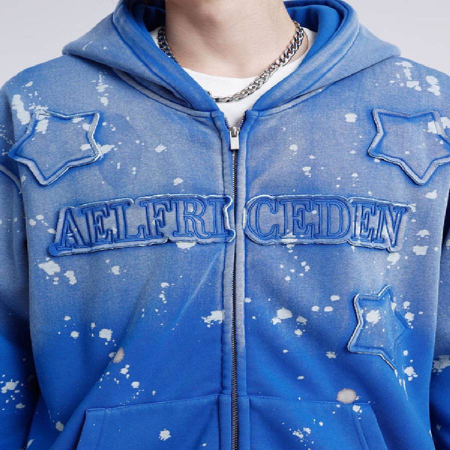 Aelfric Eden Star Patch Gradient ZIP UP Hoodie