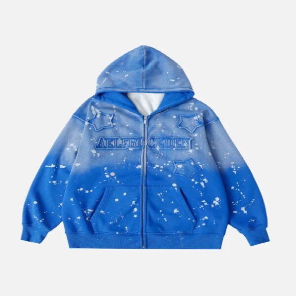 Aelfric Eden Star Patch Gradient ZIP UP Hoodie