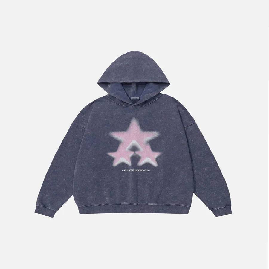 Blurring Star Washed Hoodie