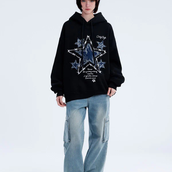 Aelfric Eden Applique Embroidery Star Hoodie