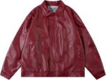 Aelfric Eden Vintage Burgundy Essential Faux Leather Jacket