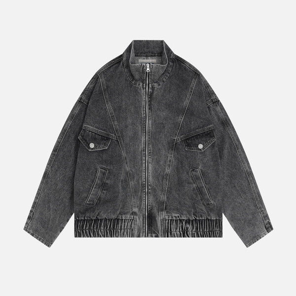 Aelfric Eden Reverse Sleeve Cropped Denim Jacket