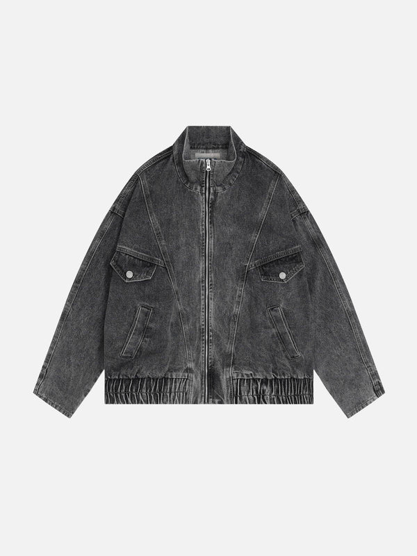 Aelfric Eden Reverse Sleeve Cropped Denim Jacket